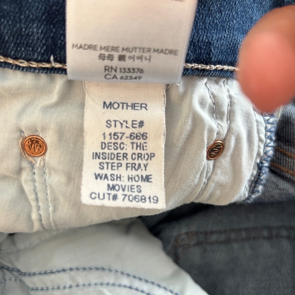 MOTHER Denim Womens Jeans Insider Crop Step Fray Size 29 Home Movies - Picture 9 of 11